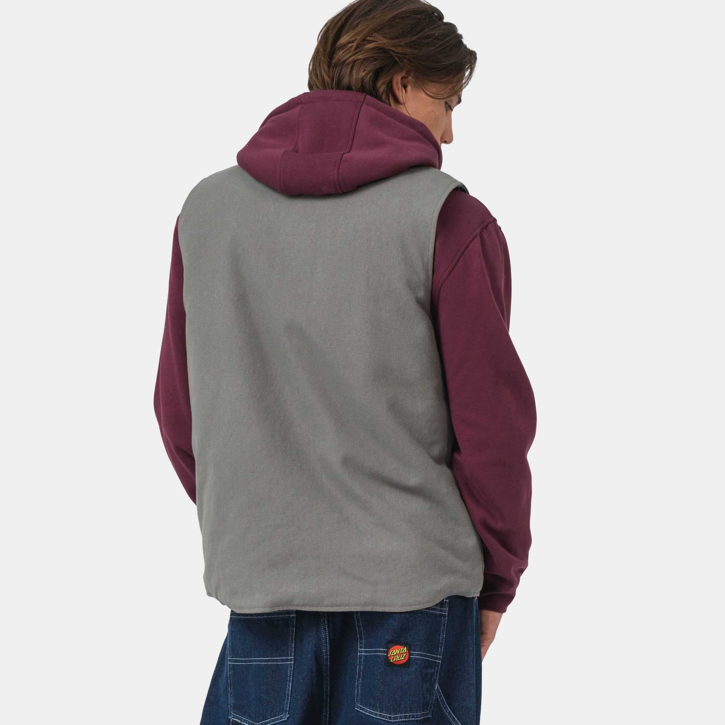 santa-cruz-skateboards-classic-label-gilet-uomo-in-canvas image 4
