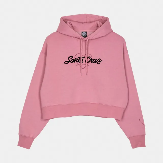santa-cruz-skateboards-love-script-felpa-con-cappuccio-donna-fit-cropped-boxy image 1