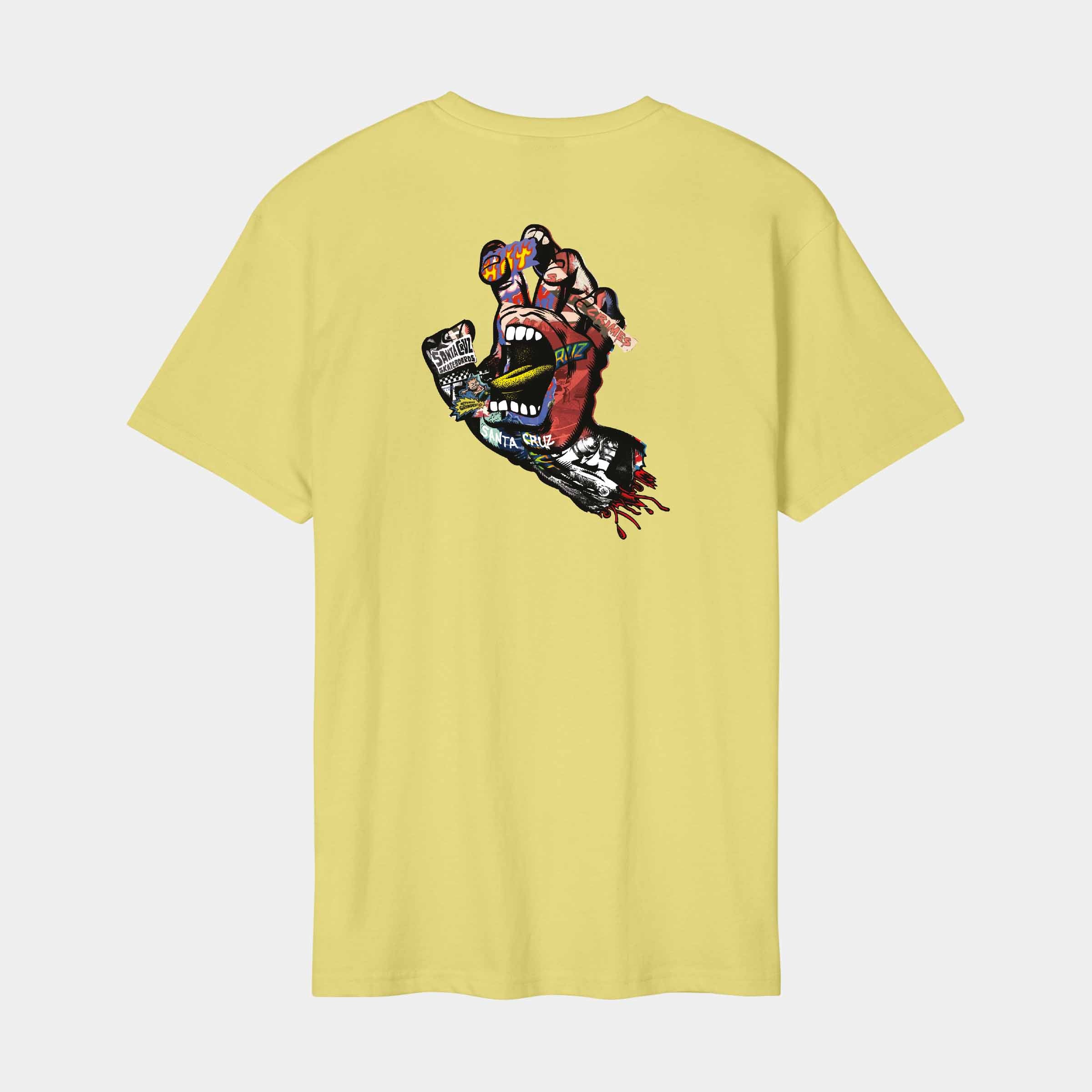 santa-cruz-skateboards-collage-hand-t-shirt-uomo-cotone-organico image 1