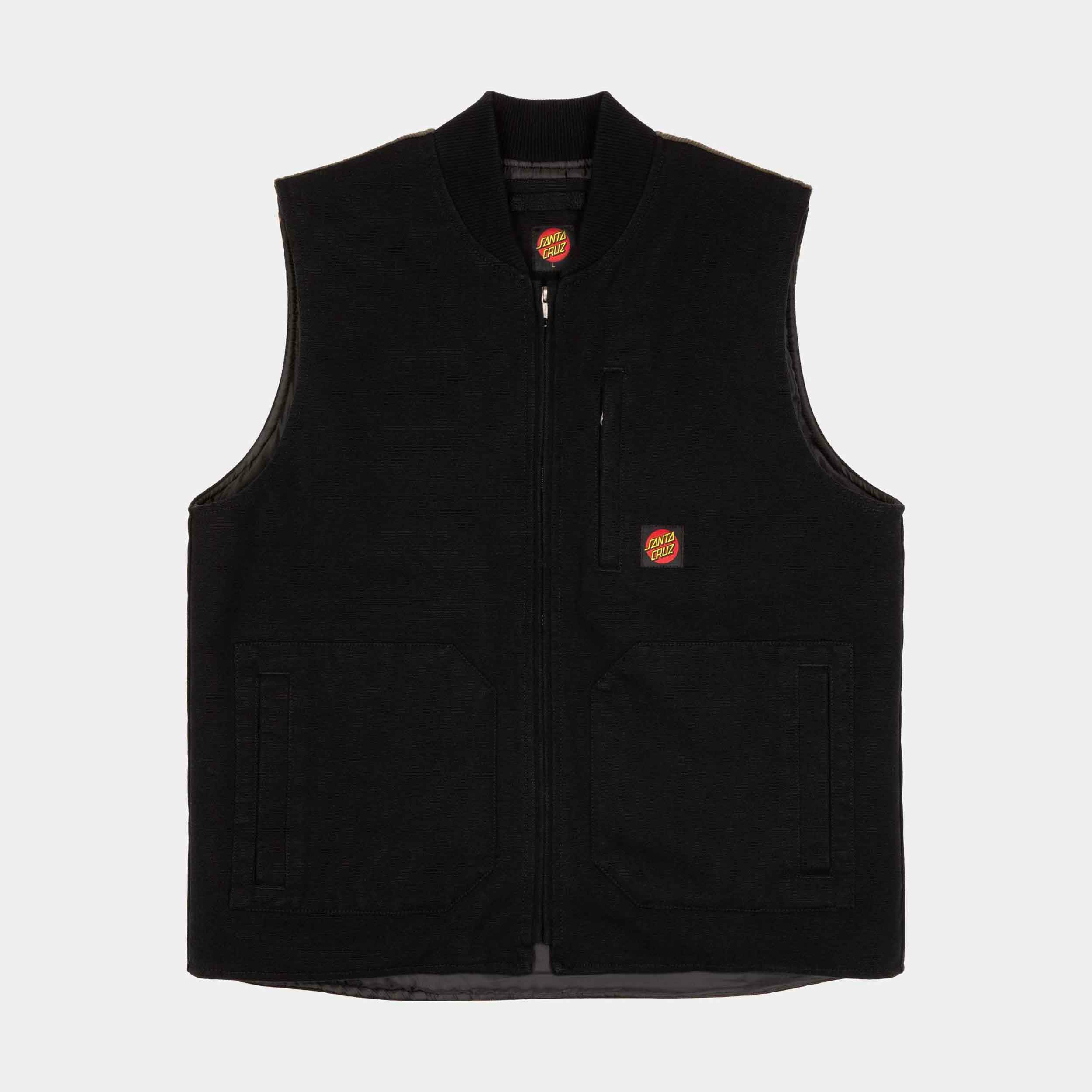 santa-cruz-skateboards-timber-vest-gilet-regular-fit-in-canvas-di-cotone image 1
