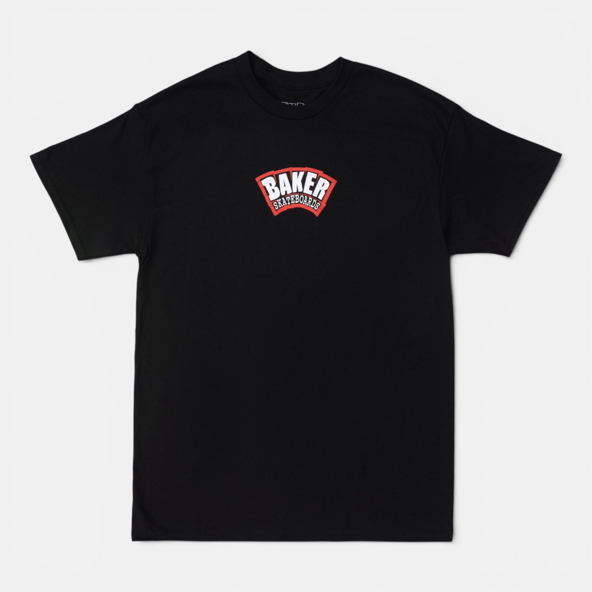 baker-skateboards-arch-logo-blk-red-tee-t-shirt-in-cotone-ringspun image 1