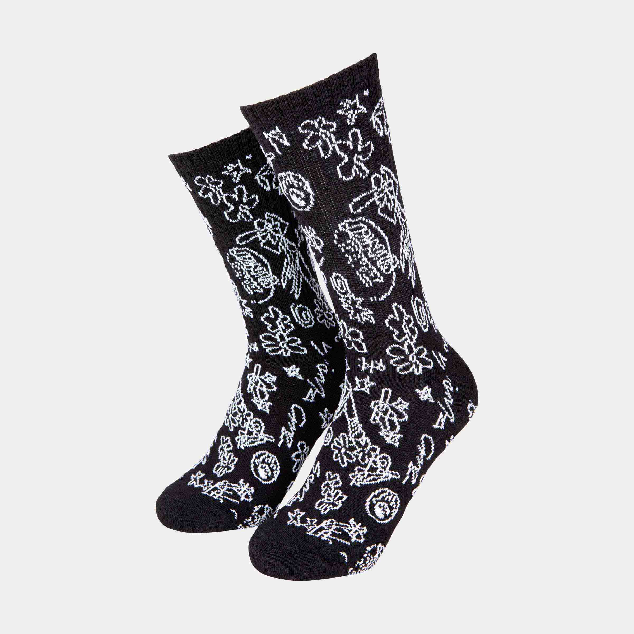 santa-cruz-skateboards-artificial-scribble-socks-calzini-crew-unisex image 1