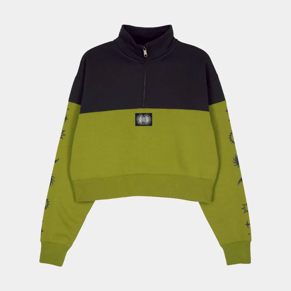 santa-cruz-skateboards-split-sun-felpa-quarter-zip-donna-boxy-cropped image 1