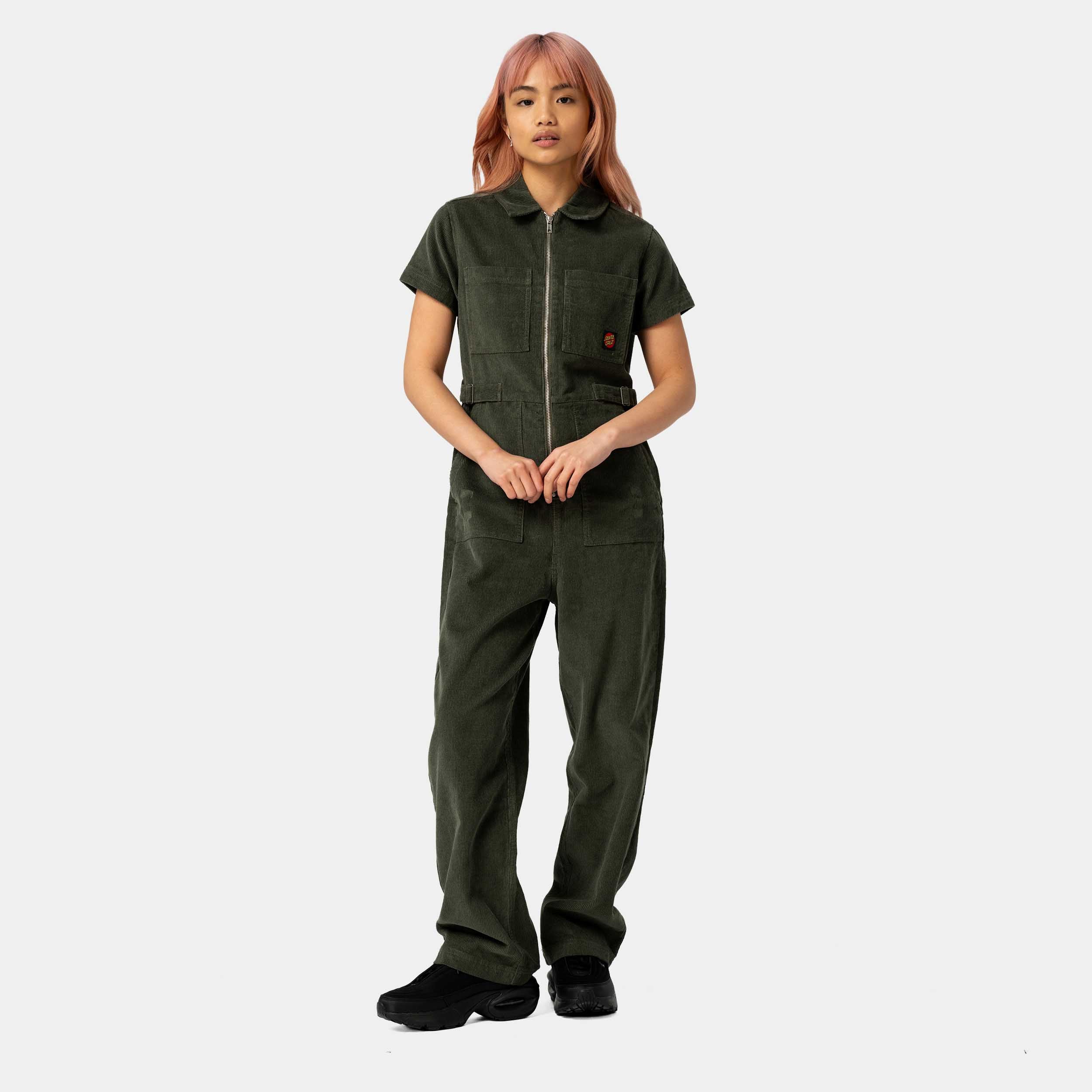 santa-cruz-skateboards-line-up-utility-tuta-jumpsuit-donna-in-velluto image 3