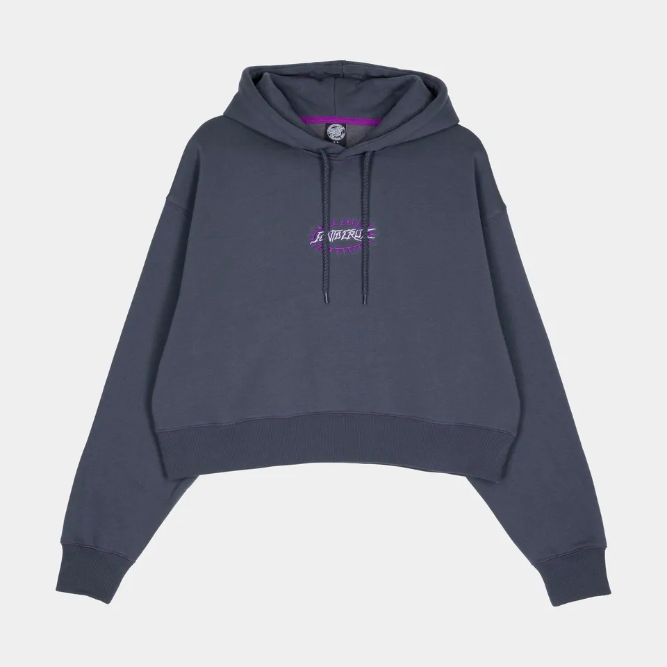 santa-cruz-skateboards-acid-oval-dot-felpa-hoodie-donna-cropped-boxy image 1