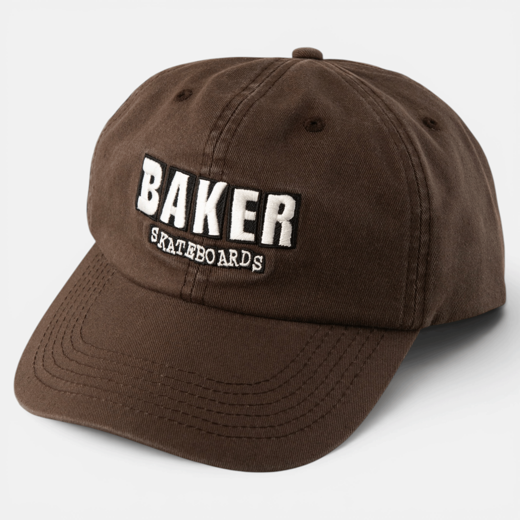 baker-skateboards-classic-logo-brown-dad-cap-cappello-6-pannelli image 1