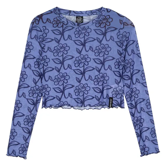 santa-cruz-skateboards-delfino-flower-crop-long-sleeve-in-mesh image 1