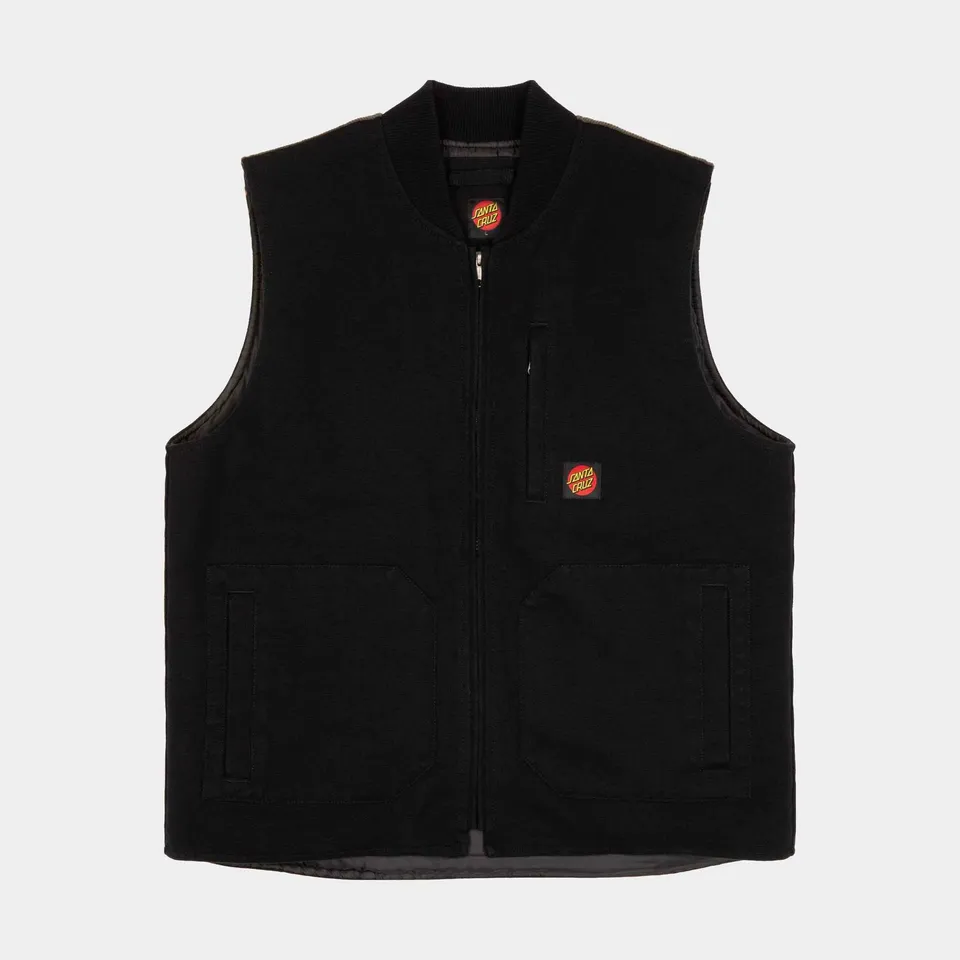 santa-cruz-skateboards-timber-vest-gilet-regular-fit-in-canvas-di-cotone image 1