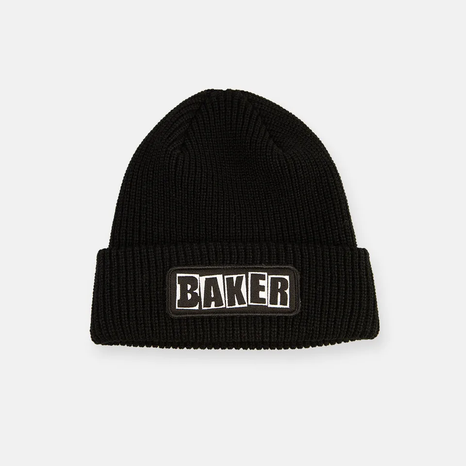 baker-skateboards-brand-logo-black-patch-beanie-berretto-invernale-nero image 1