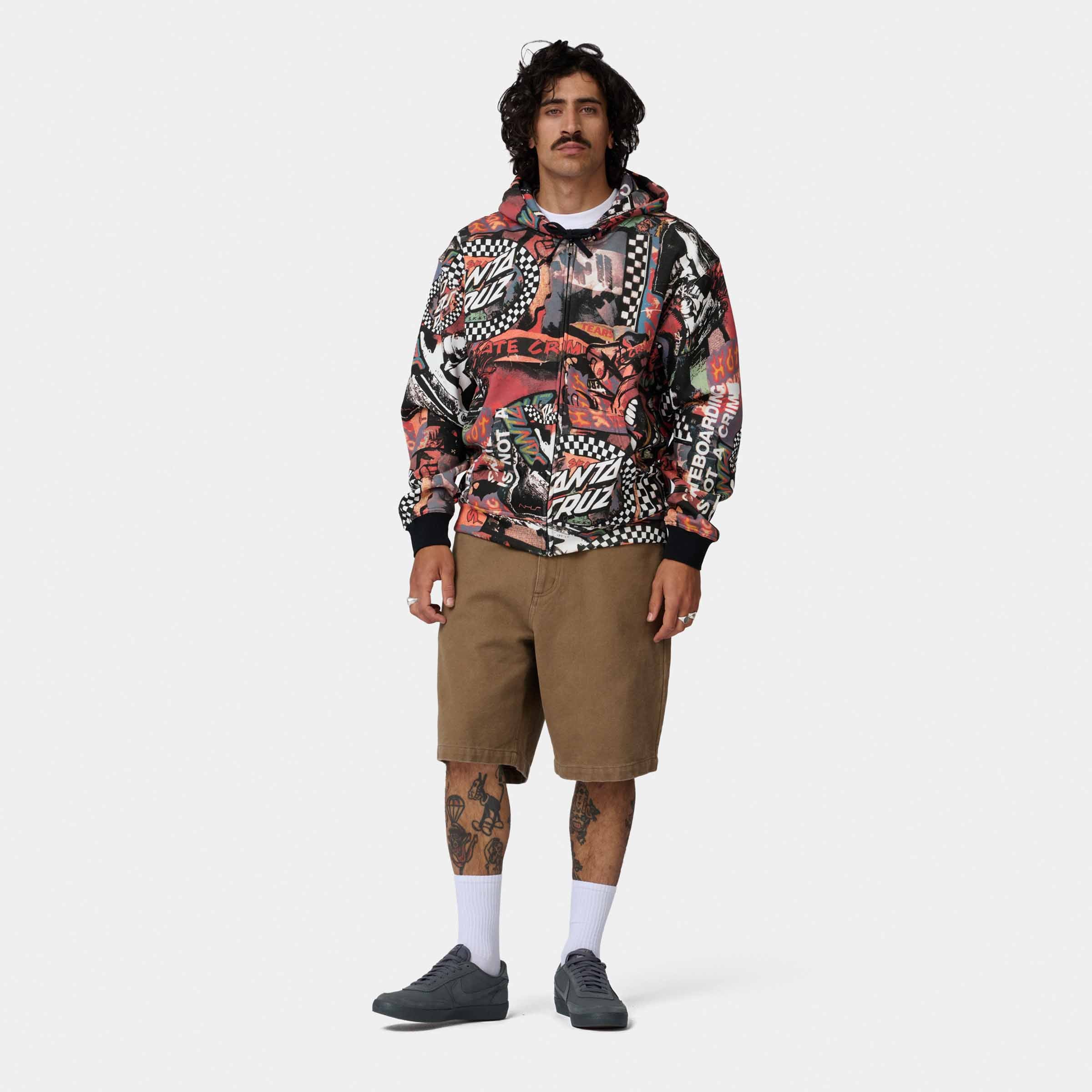 santa-cruz-skateboards-collage-zip-hoodie-full-zip-loose-fit-all-over image 6