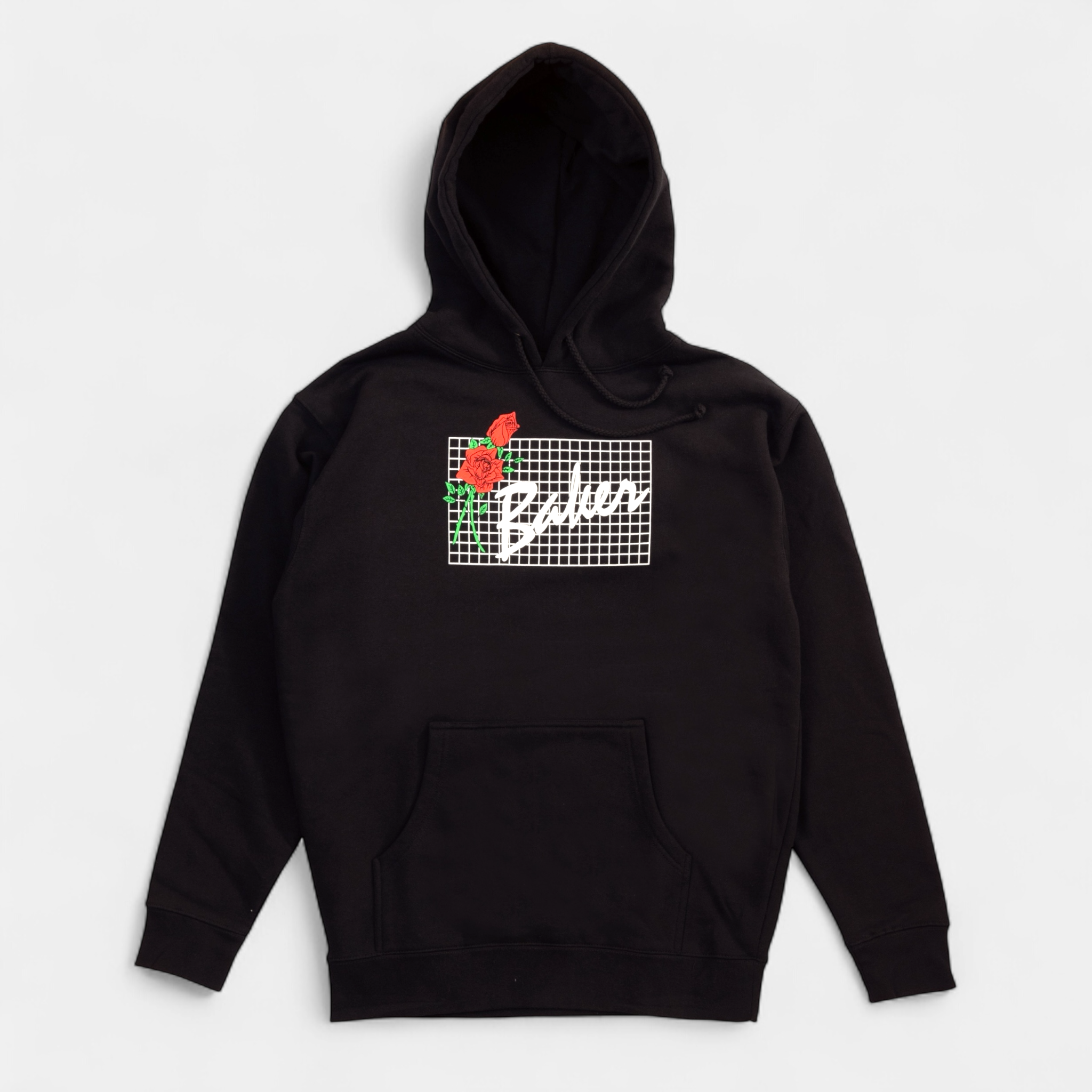 baker-skateboards-roses-hoodie-black-felpa-con-cappuccio-nera image 1