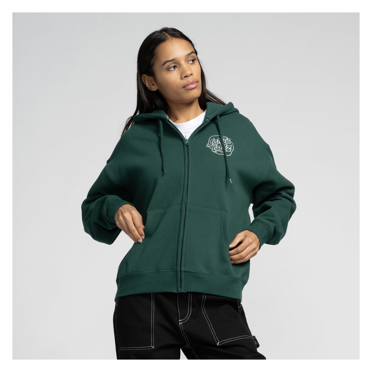 santa-cruz-skateboards-fever-dream-mono-dot-felpa-hoodie-zip-donna image 3