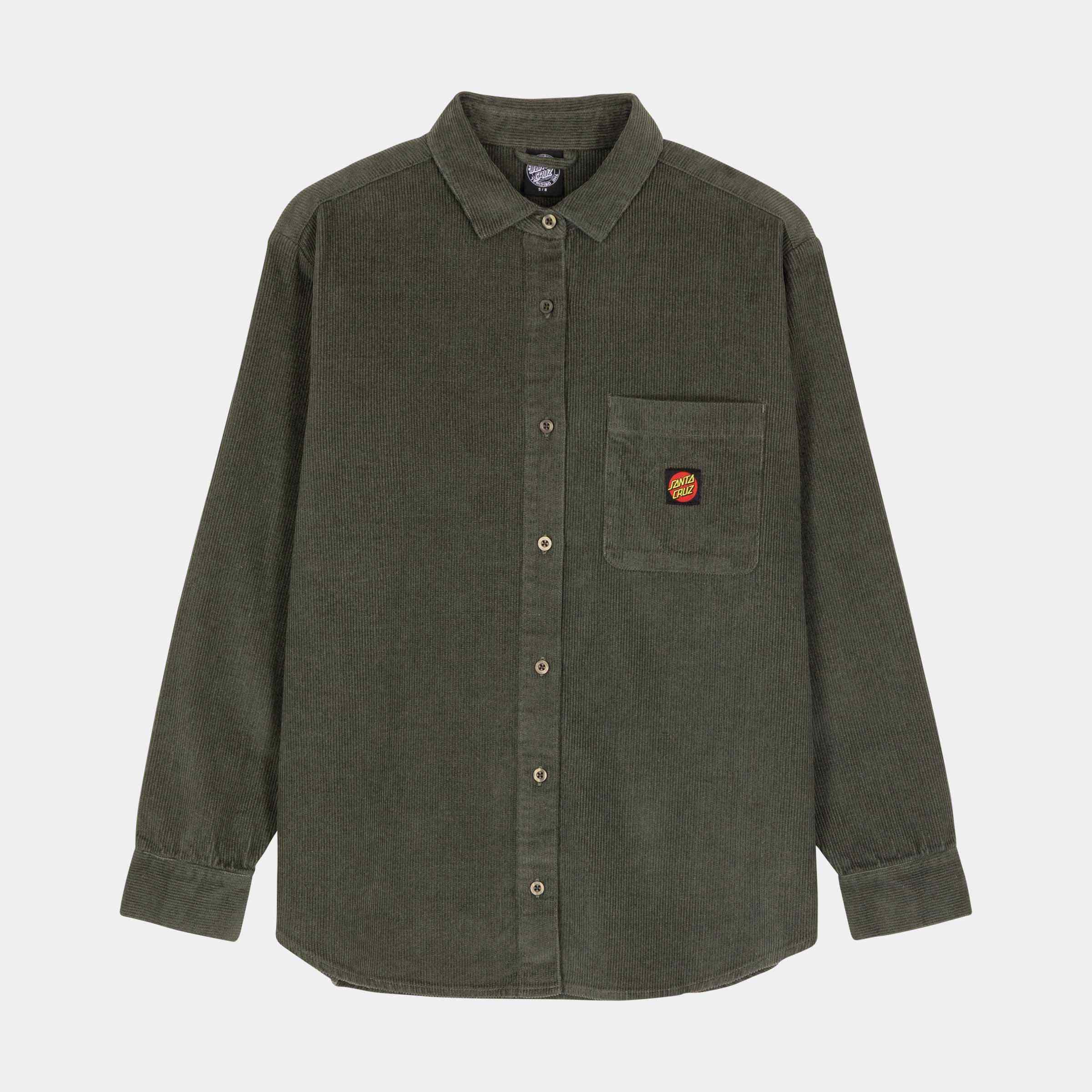 santa-cruz-skateboards-classic-label-camicia-manica-lunga-donna-corduroy image 1