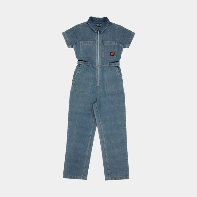 santa-cruz-skateboards-line-up-utility-jumpsuit-tuta-denim-donna-2 image 1