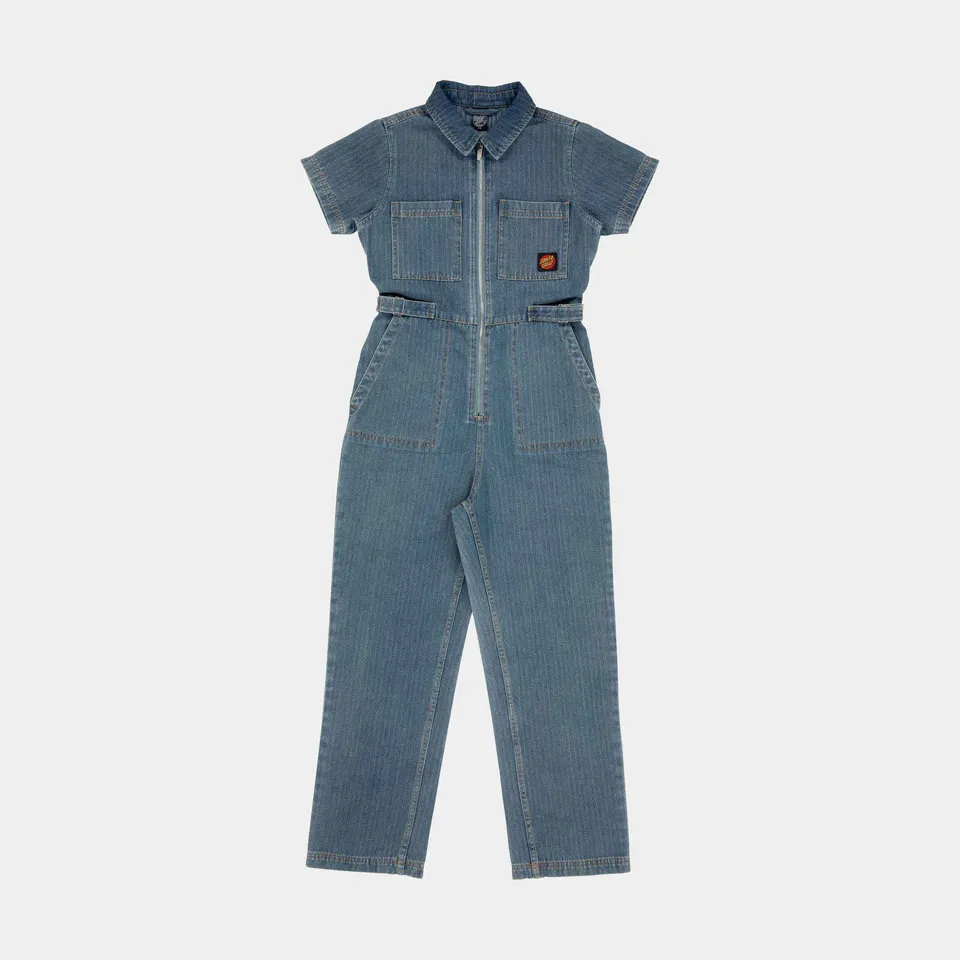 santa-cruz-skateboards-line-up-utility-jumpsuit-tuta-denim-donna-2 image 1